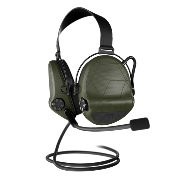 Активні навушники Sordin Supreme T2 Neckband Memory Foam Green олива