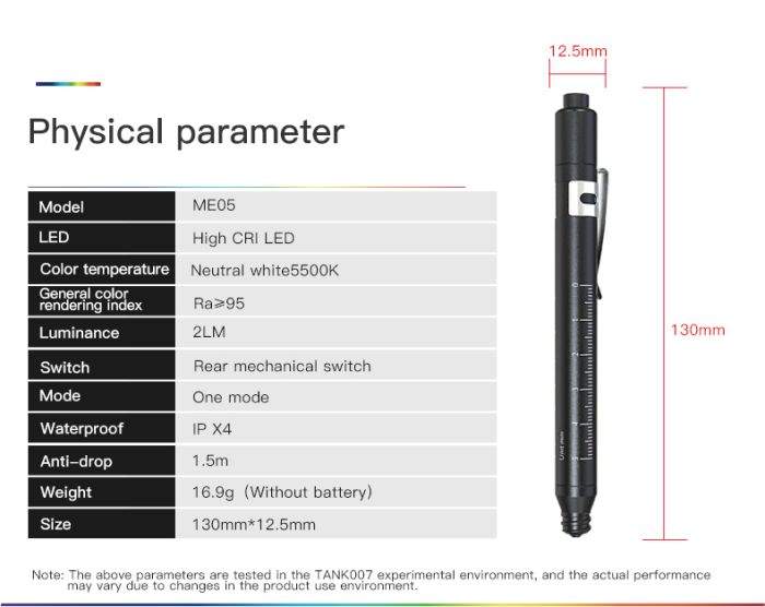 Ручний ліхтар для медичних оглядів TANK007 ME05