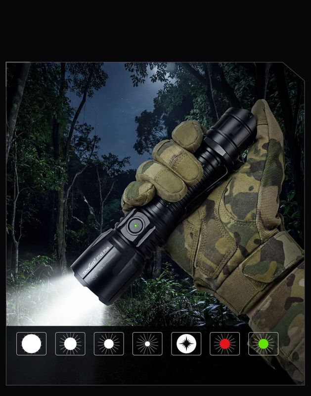 Ручний тактичний ліхтар з зеленим та червоним світлом TANK007 PT42 Plus