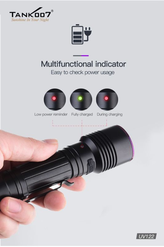 Ручний ліхтар з ультрафіолетом TANK007 UV122