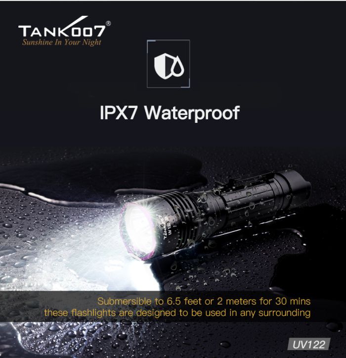 Ручний ліхтар з ультрафіолетом TANK007 UV122
