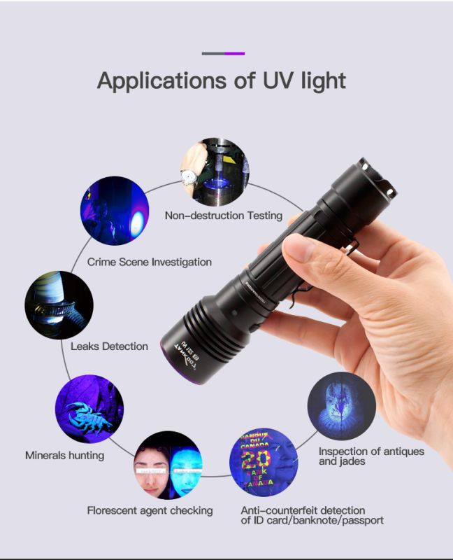 Ручний ліхтар з ультрафіолетом TANK007 UV122